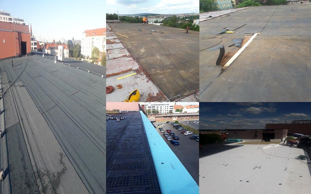 hidroizolatie terasa cu membrana bituminoasa aplicata pe acoperis plat